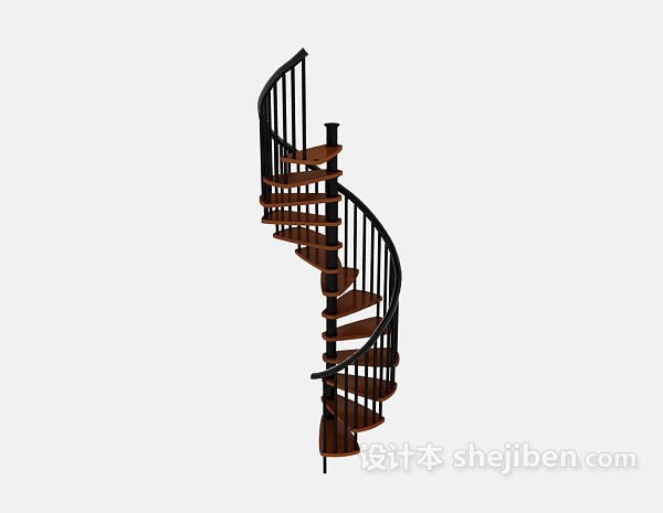 铁艺旋转楼梯3d模型下载