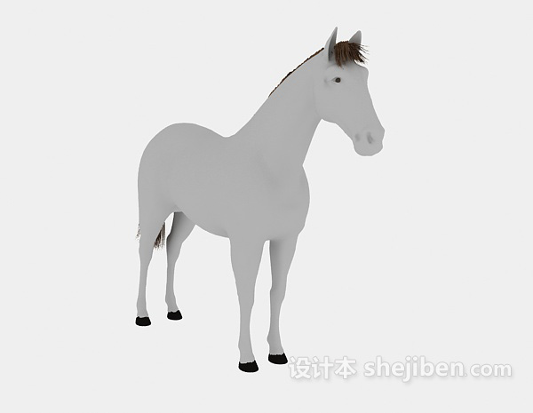设计本马-动物3d模型下载