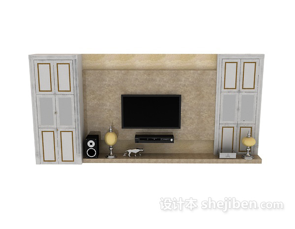 欧式风格欧式电视柜3d模型下载