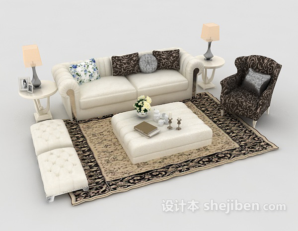 设计本组合沙发3d模型下载