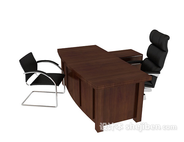设计本经理办公桌椅3d模型下载