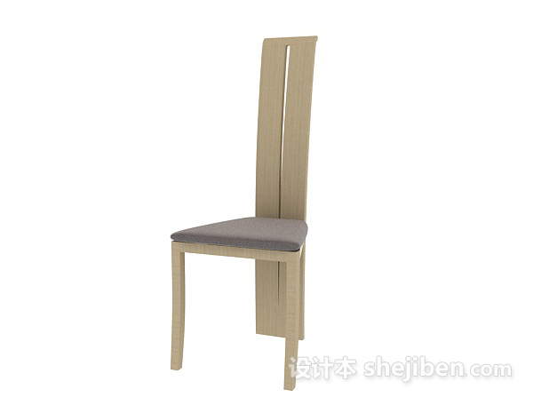 现代风格灰色高背椅子3d模型下载