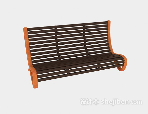 现代风格公园椅子3d模型下载