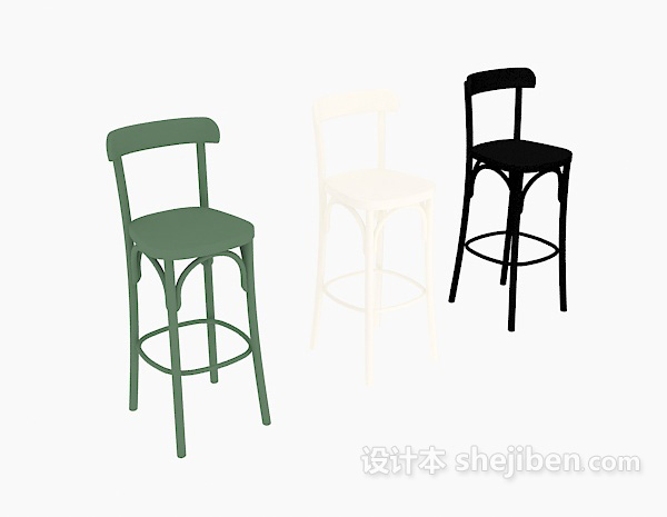 现代风格吧台椅子3d模型下载