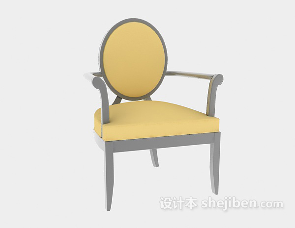 设计本现代简约休闲单人沙发3d模型下载