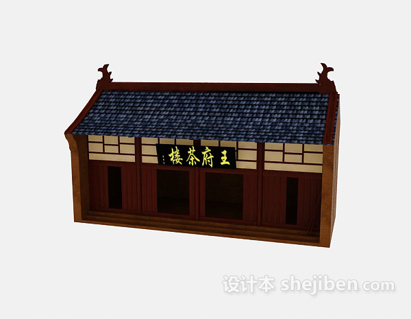 中式风格古建茶楼3d模型下载