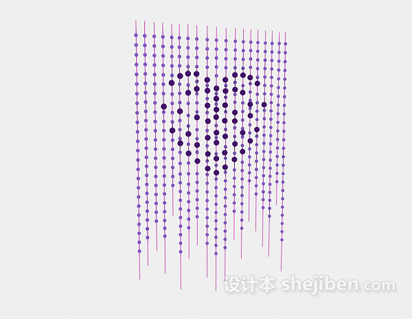 现代风格紫色水晶窗帘3d模型下载