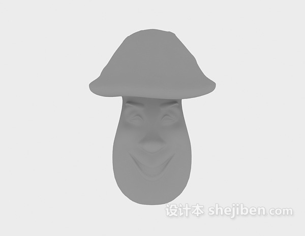 免费可爱蘑菇头塑料3d模型下载