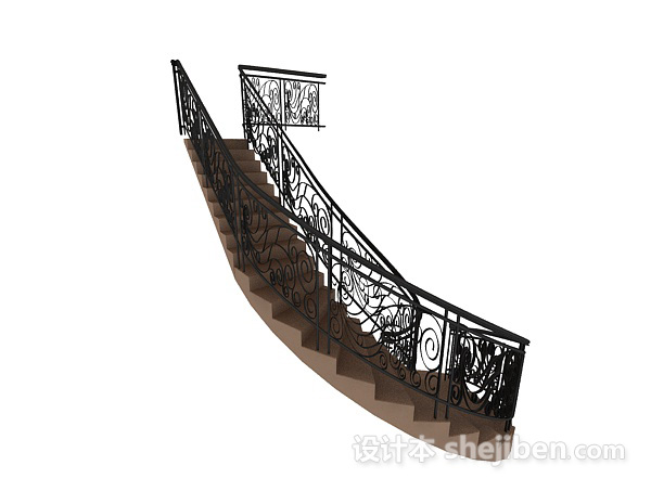 欧式楼梯栏杆扶手模型