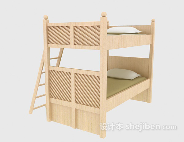 现代风格学校寝室上下床3d模型下载