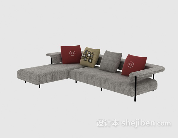 免费l型沙发3d模型下载