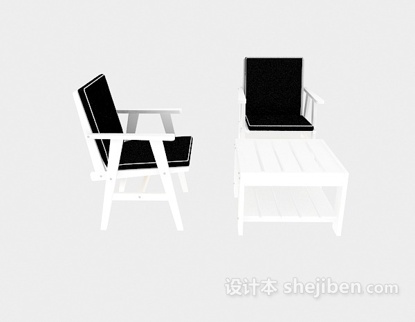 免费桌椅组合3d模型下载