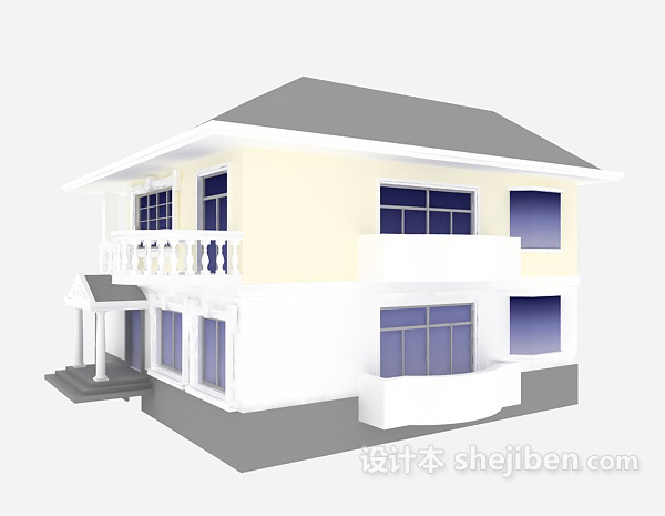设计本别墅外观3d模型下载
