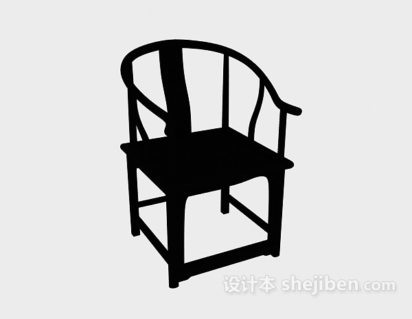 现代中式圈椅3d模型下载