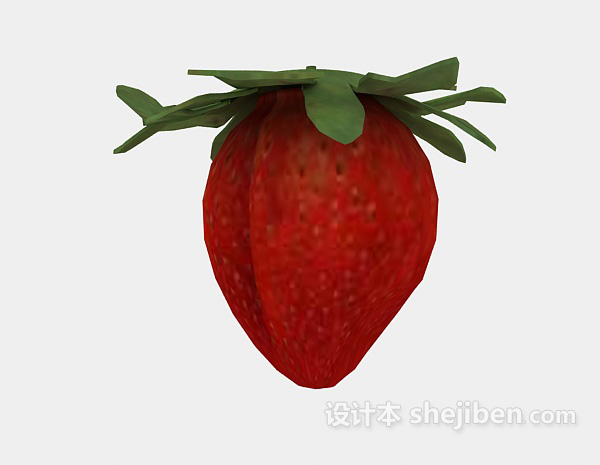 设计本草莓水果食品3d模型下载