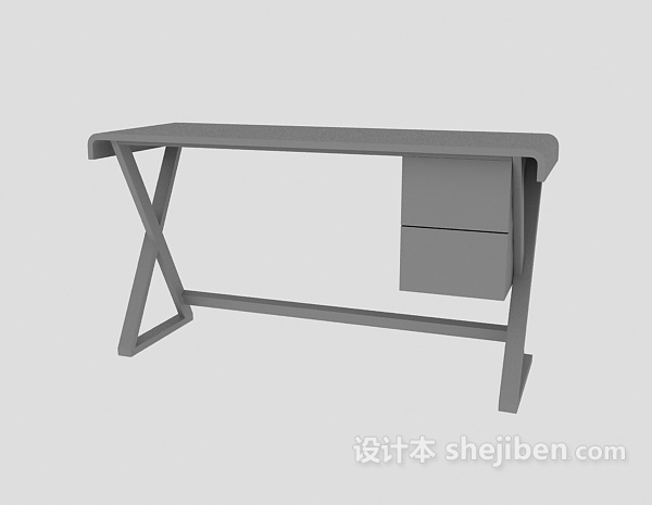 现代风格书桌3d模型下载