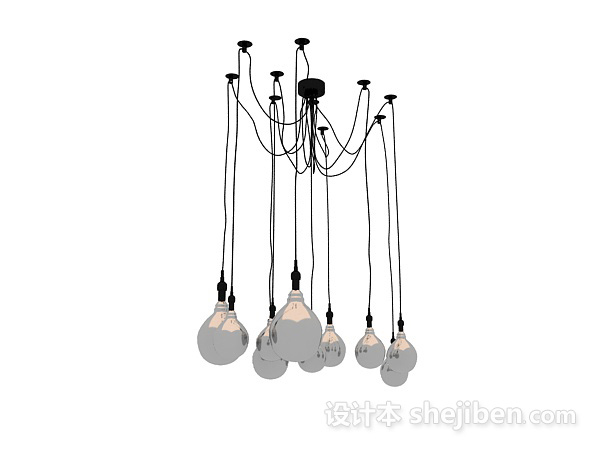设计本现代吊灯 3d模型下载