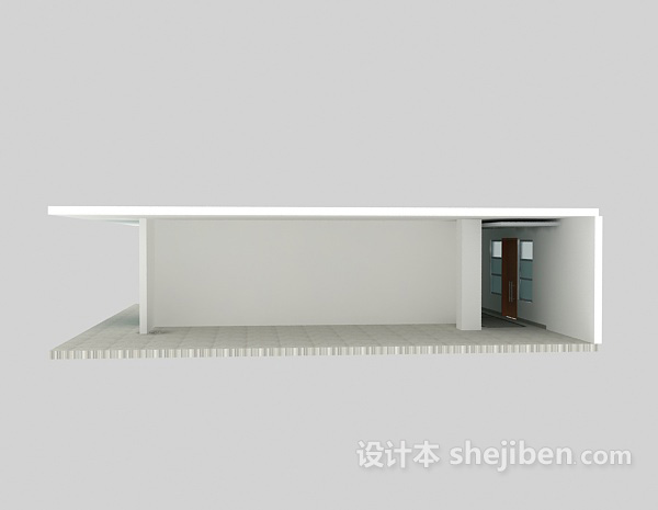 现代风格电梯口走廊3d模型下载