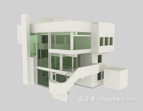 现代风格现代建筑3d模型下载