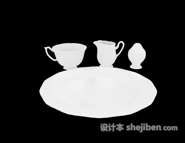 现代风格茶杯器具3d模型下载