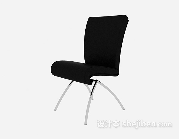黑色简约办公椅子3d模型下载
