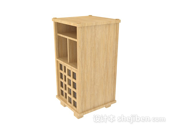 中式碗柜3d模型下载
