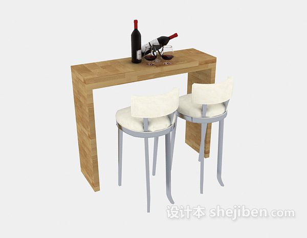 家庭小型吧台桌椅3d模型下载