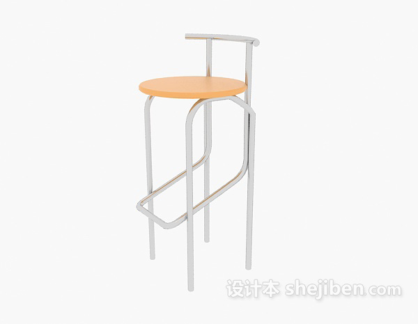 免费简约酒吧高脚椅3d模型下载