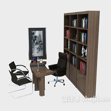 家居书柜、办公桌3d模型下载