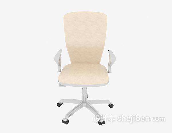 现代风格浅色可移动办公椅3d模型下载