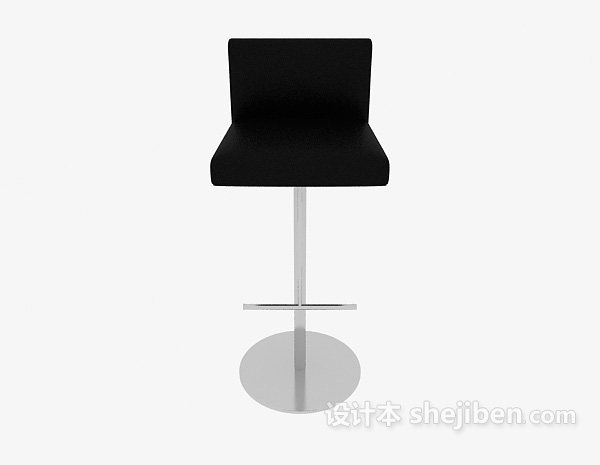 现代风格简约黑色高脚椅3d模型下载