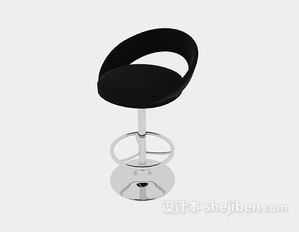 免费现代黑色高脚椅3d模型下载