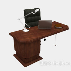 简约小办公桌3d模型下载