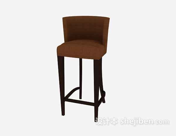 免费棕色简约高脚椅3d模型下载