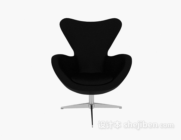现代风格黑色天鹅椅3d模型下载