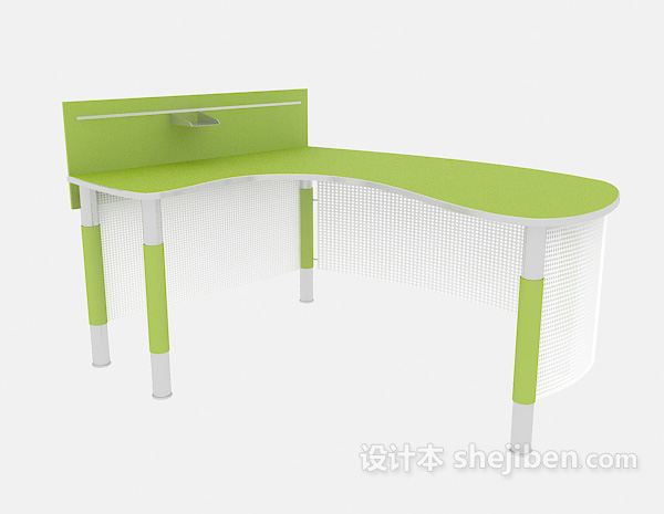 现代风格绿色清新办公桌3d模型下载