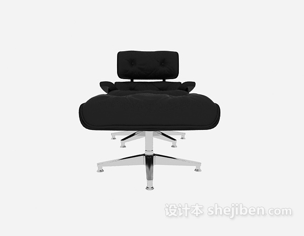 现代风格现代黑色单人休闲椅3d模型下载