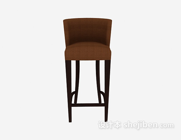 现代风格棕色简约高脚椅3d模型下载