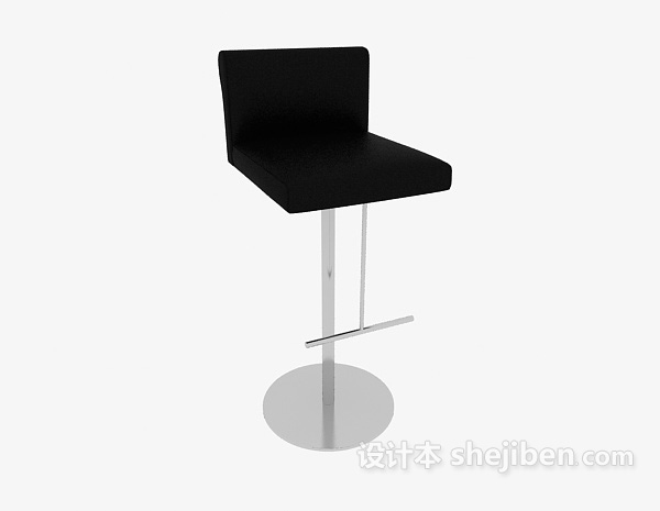 免费简约黑色高脚椅3d模型下载