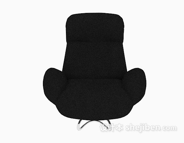 现代风格黑色靠背休闲椅3d模型下载