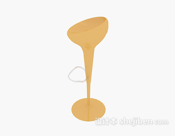 简约时尚黄色吧台椅3d模型下载