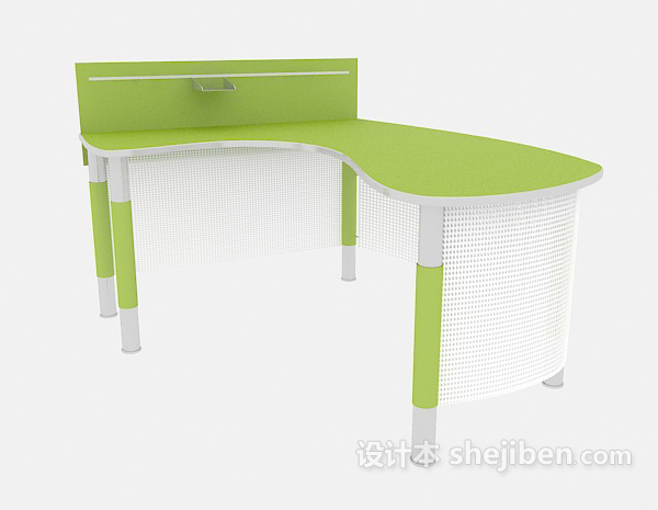 免费绿色清新办公桌3d模型下载