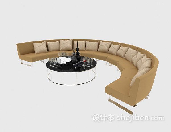 休闲办公沙发3d模型下载