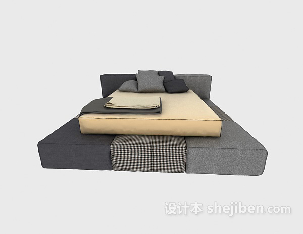 现代风格休闲床垫3d模型下载