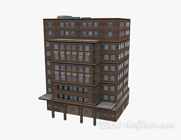 现代风格商业楼建筑3d模型下载