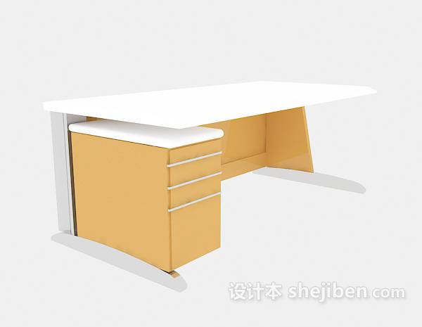简约时尚办公桌3d模型下载