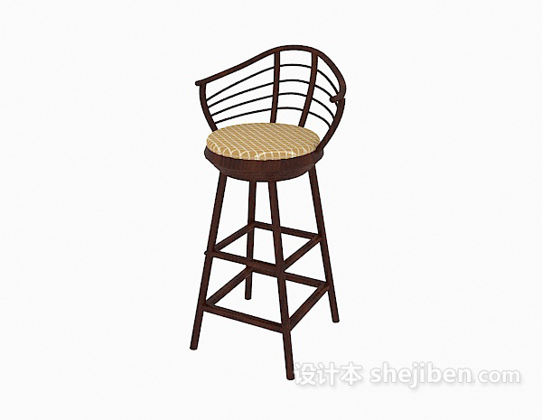 免费时尚个性高脚椅3d模型下载