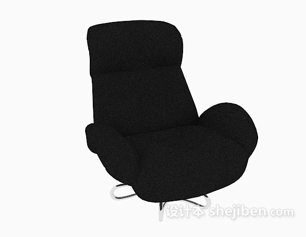 免费黑色靠背休闲椅3d模型下载