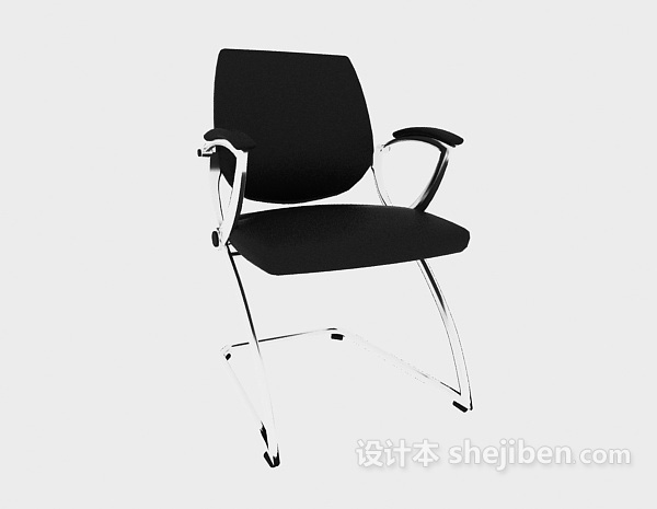 免费黑色传统办公椅3d模型下载