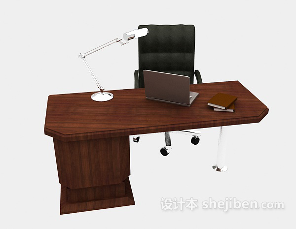 免费简约小办公桌3d模型下载
